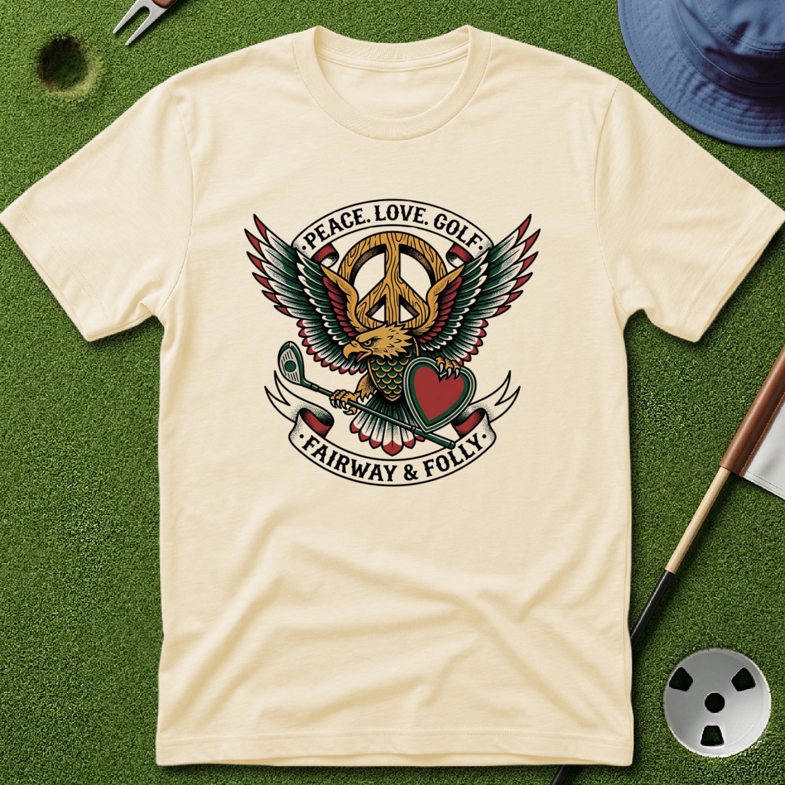 Peace. Love. Golf. Crest T-Shirt