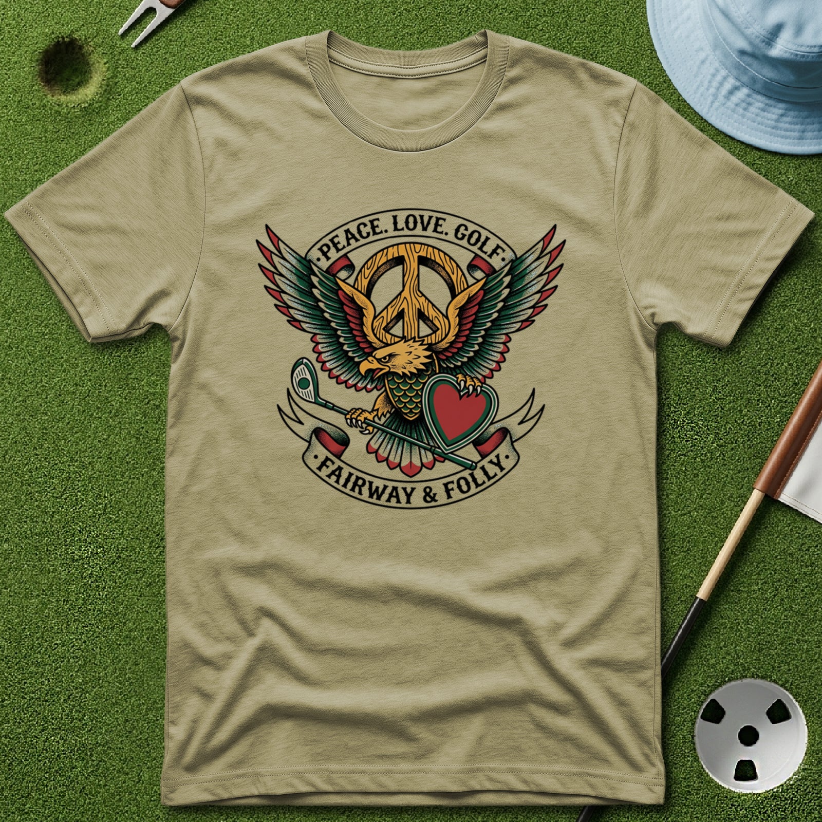 Peace. Love. Golf. Crest T-Shirt