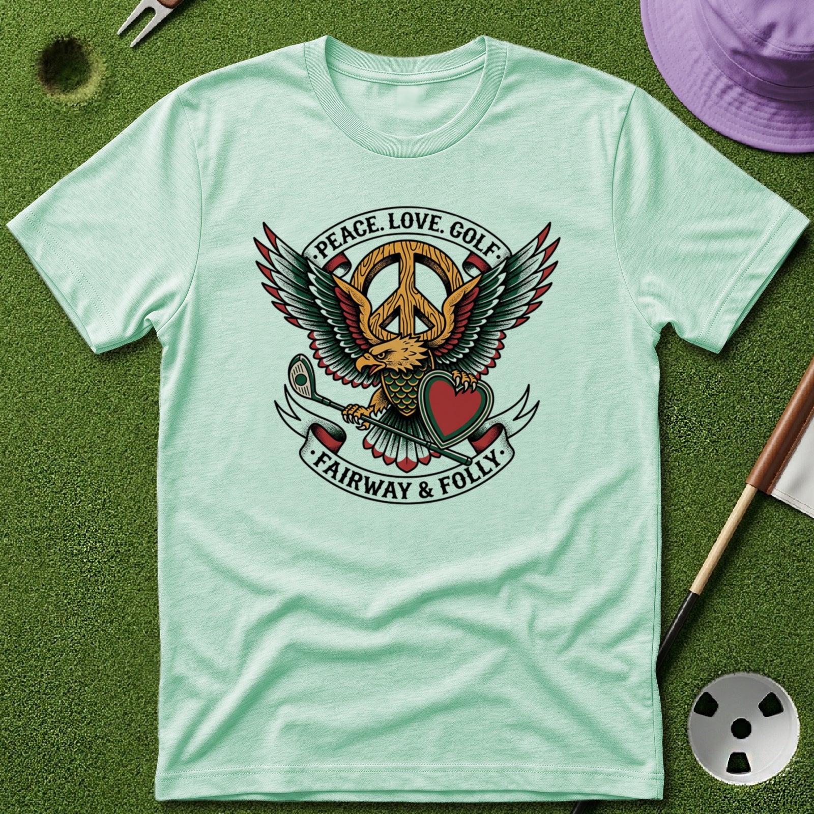 Peace. Love. Golf. Crest T-Shirt