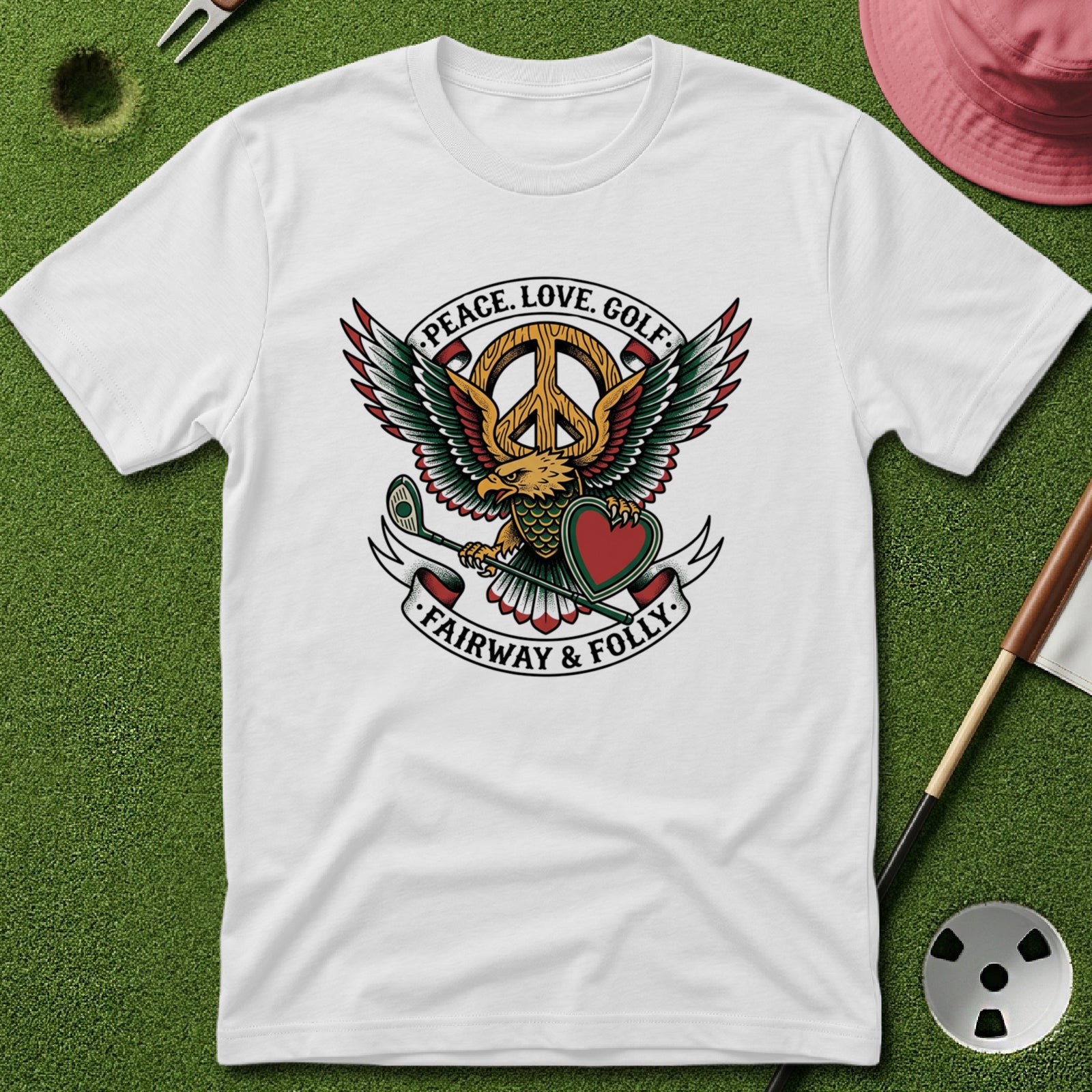Peace. Love. Golf. Crest T-Shirt